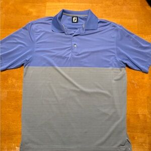 FootJoy Men's Polo in Blue and Gray Stripes
